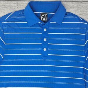Foot Joy Men's Blue Striped Polo Size Large‎
